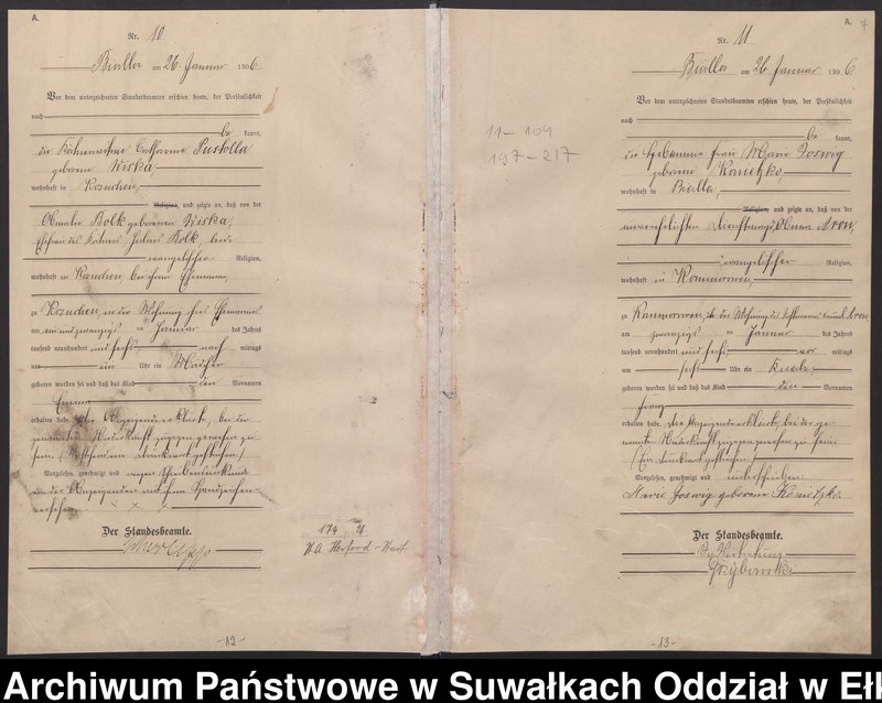image.from.unit.number "Geburts-Haupt-Register des Königlichen Preussischen Standes-Amtes Bialla Kreis Johannisburg"
