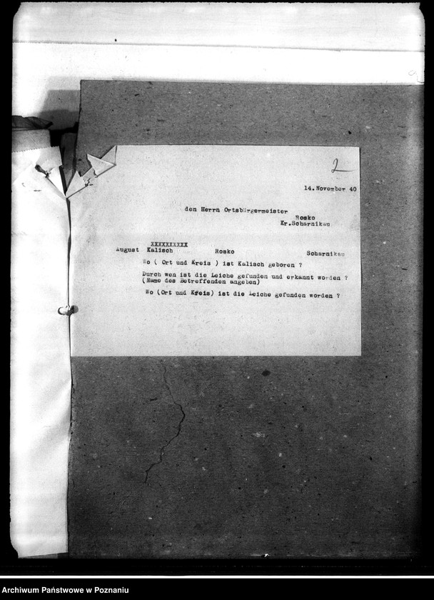 Obraz 6 z jednostki "Korespondencja w sprawie miejscowych Niemców, którzy zginęli w 1939 roku K - Z"