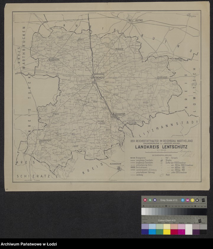 Obraz 1 z jednostki "Der Reichsstatthalter im Reichsgau Wartheland. Raumordnung und Landesplanung. Landkreis Lentschütz"