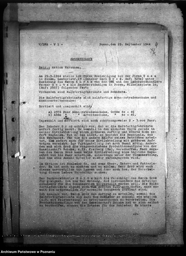 Obraz 8 z jednostki "Łupy wojenne zdobyte podczas powstania warszawskiego - Aktion Warschau. Hauptakten II."