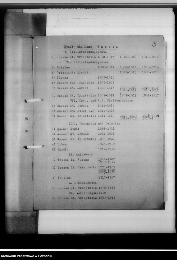 image.from.unit.number "Kreissippenamt Gnesen [Gniezno] - Stadt und Land [wykaz ksiąg kościelnych parafii ewangelickich, katolickich, duplikatów aktów stanu cywilnego, zapowiedzi osób wyznania katolickiego i mojżeszowego, ksiąg meldunkowych, konwertytów i innych]"