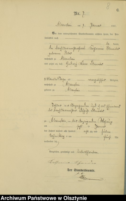 image.from.unit.number "Sterbe-Haupt-Register Tom I,Nr 1 - 316"