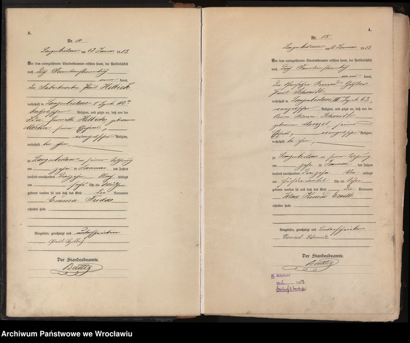 image.from.unit.number "Księga urodzeń Bielawa (Langenbielau) 1913"