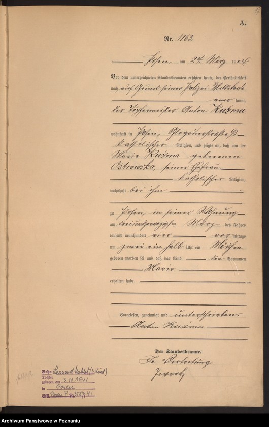 Obraz 18 z jednostki "Księga miejscowa urodzeń tom III"