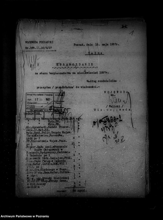 Obraz 5 z jednostki "Sprawozdania okresowe /miesięczne ze stanu bezpieczeństwa/ za miesiące kwiecień, maj, czerwiec 1937 r. /nr 4-6/"