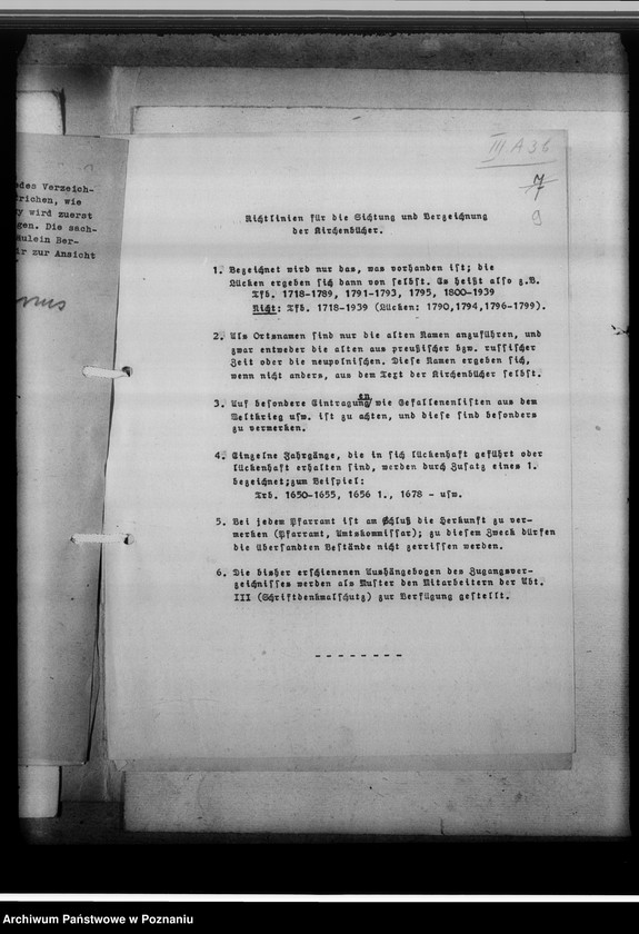 Obraz 13 z jednostki "Betrifft Kennzeichnung der Kreise durch Unterscheidungszeichen und Richtlinien für die Sichtung und Verzeichnung der Kirchenbücher"