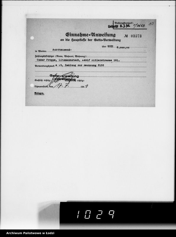 Obraz 14 z jednostki "9 Kassenbelege nr 3648-3899"