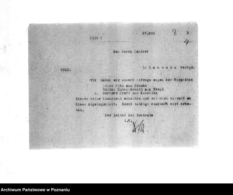 Obraz 12 z jednostki "Amtliche Meldungen Kreis Schwetz (Świecie)"