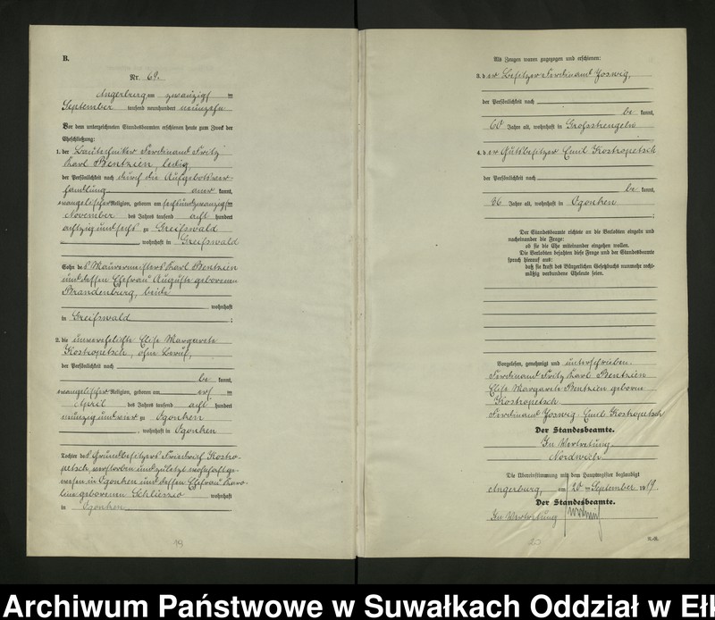 image.from.unit.number "[Heirats - Register (Neben - Register) Standesamt Angerburg einschl. der Bezirke, Gr. Strengeln, Prinowen und Kehlen Kreis Angerburg] No 60 bis 120"