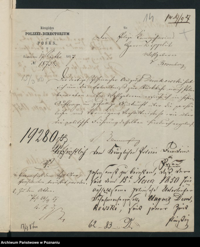 Obraz 17 z jednostki "A. betr. den Auskunft über Ausländer Lit. D"