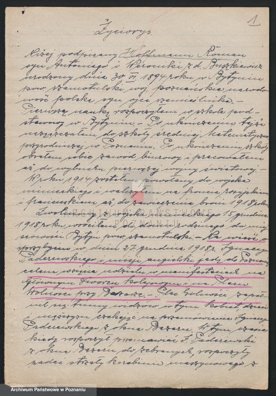 Obraz 10 z jednostki "Życiorysy powstańców wielkopolskich: H - tom ll /Hoffmann Roman - Hytry Stanisław/."
