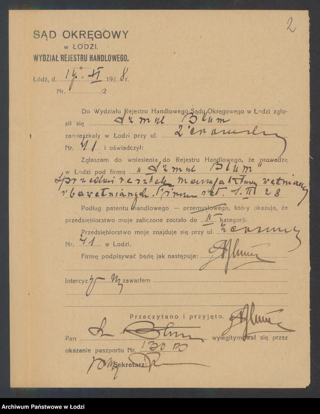 Obraz 4 z jednostki "Szmul Blum – sprzedaż resztek manufaktury wełnianej i bawełnianej"