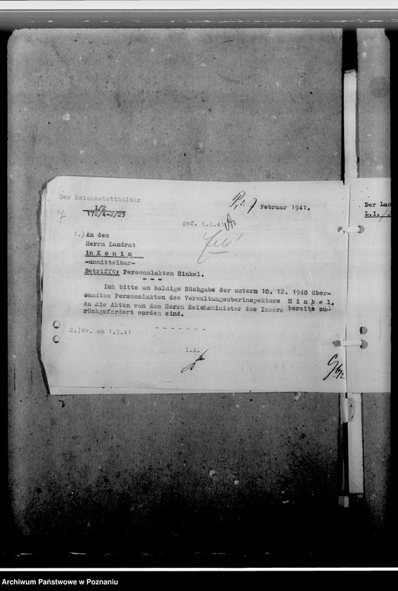 Obraz 11 z jednostki "Hinkel, Philipp, Amtskommisar, Konin"