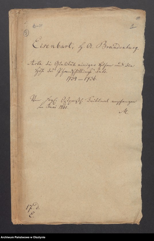 image.from.unit.number "Eisenbart [Eisenbarth], H. [Haupt] A. [Amt] Brandenburg [Pokarmin]. Acta die Qualität einiger Hufen und die Höhe des Pfandschillings"