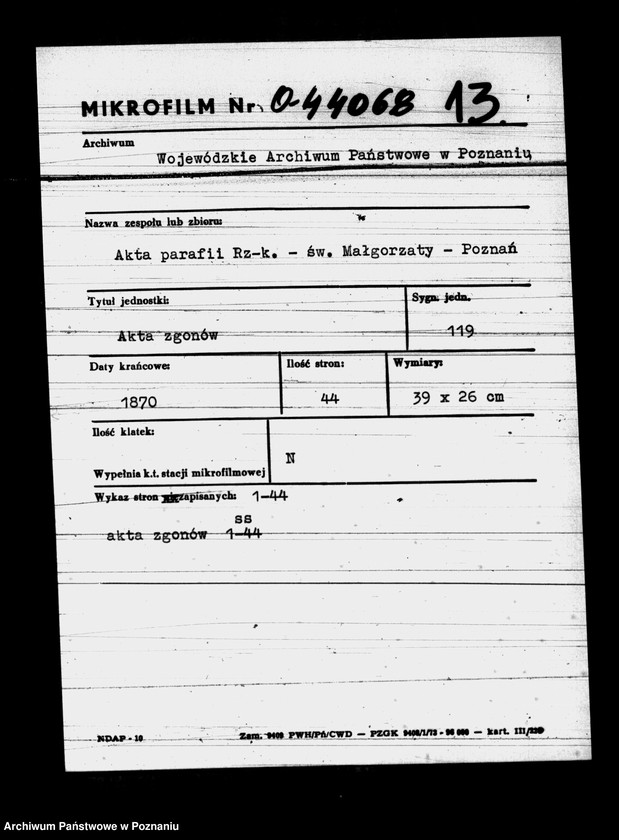 Obraz 1 z jednostki "Księga zgonów"