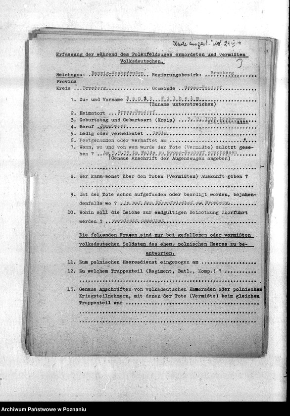 Obraz 7 z jednostki "Wykazy miejscowych Niemców z powiatu bydgoskiego, którzy zginęli w 1939 roku"