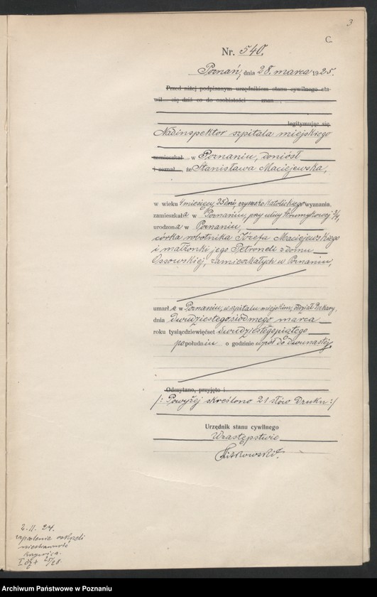 Obraz 5 z jednostki "Księga miejscowa zgonów tom II [Rejestr główny zgonów]"