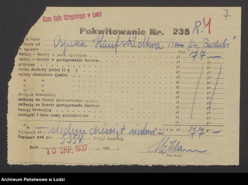 Obraz 9 z jednostki "Osiarz Haufstädter, Moszek Beniamin Zalcman- sprzedaż drzewa budulcowego i stolarskiego"