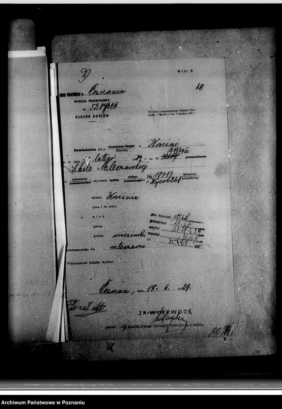 Obraz 20 z jednostki "Mleczarnia szkolna Szkoły mleczarskiej we Wrześni własność Wielkopolska Izba Rolnicza nr woj. 6261"