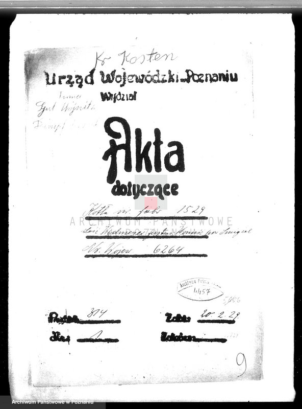 Obraz 4 z jednostki "Majętność Wonieść, pow śmigielski własność J. Wedemeyer nr woj. kotła 6264"