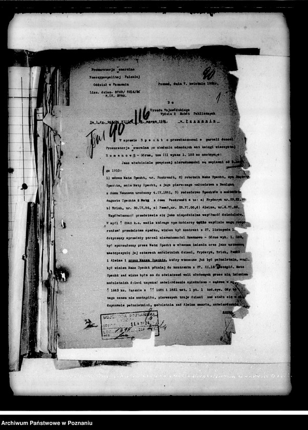 Obraz 5 z jednostki "/Przewłaszczenie parceli M. Spechtowej z Romanowa/"