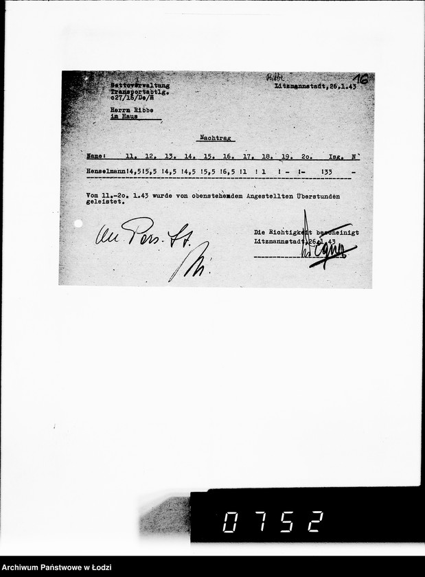 Obraz 20 z jednostki "Überstunden"