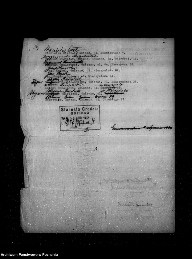 Obraz 7 z jednostki "/Towarzystwo Gimnastyczne Sokół w Gnieźnie - rejestracja/"