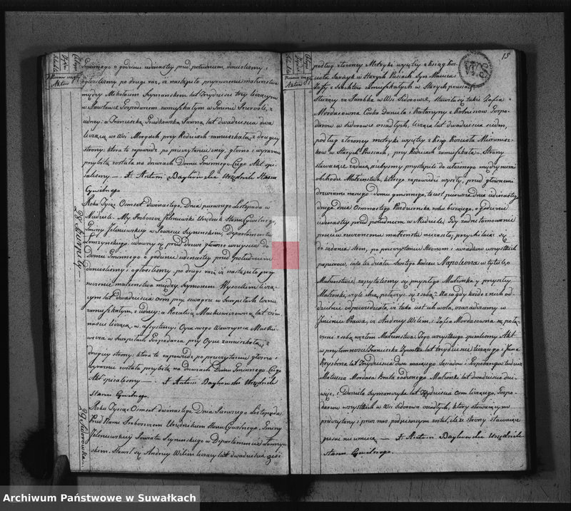 Obraz 10 z jednostki "Akta Stanu Cywilnego Zaślubionych w Gminie Jeleniewskiey od 1-go Stycznia 1812 roku."