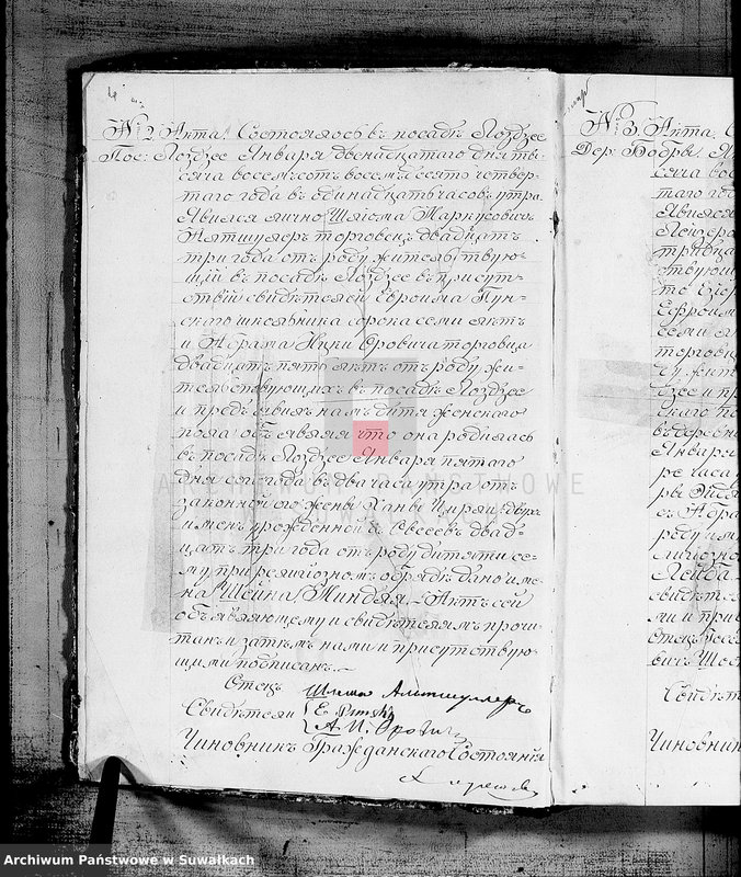 image.from.unit.number "Duplikat zapisannym aktam o rodivšichsja, brakosočetavšichsja i umeršich evrejach z 1884 g. po Lozdzejskomu Okrugu"
