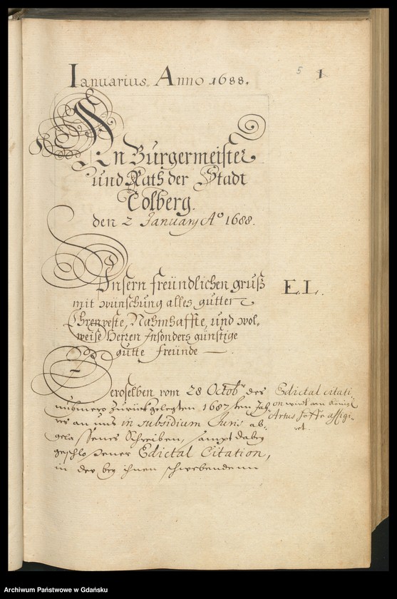 image.from.unit.number "Liber epistolarum Nobiliss. Senatus Gedanensis expeditarum Anno 1688, 1689. Index rerum in literis ab annis 1688, 1689 comprehensarum. Index literarum [chronologicznie, oddzielnie dla lat]"