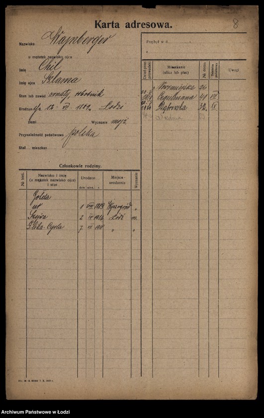 Obraz 10 z jednostki "[Spis ludności Łodzi] Wajnberger - Wajnger"