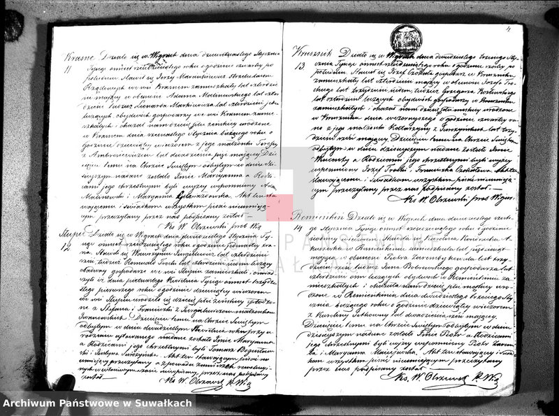 image.from.unit.number "Duplikat akt urodzonych, zaślubionych i zmarłych parafii wigierskiej z roku 1860"