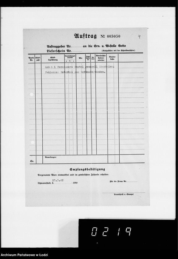 Obraz 9 z jednostki "Kürschnerei. [Zamówienia, rachunki i świadectwa dostaw]"