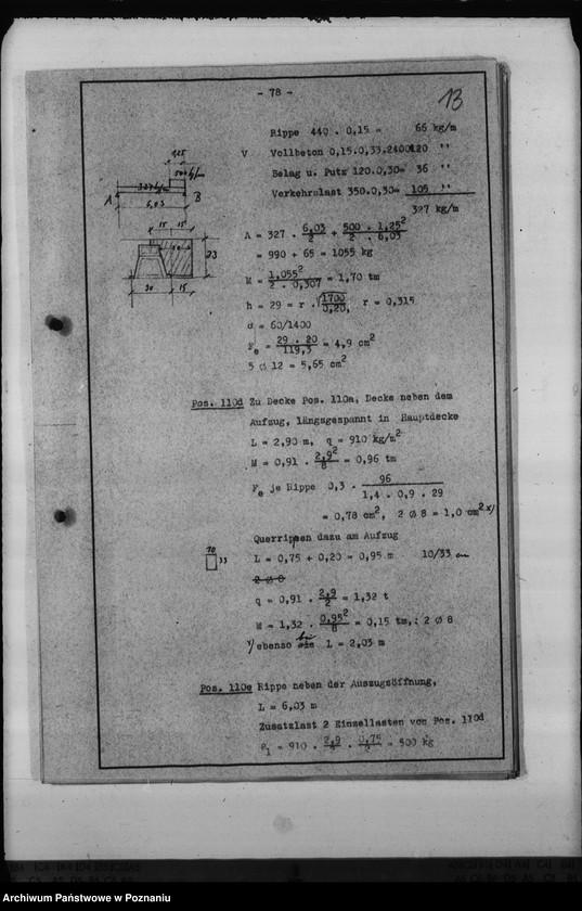 Obraz 17 z jednostki "Stadtische Berechnung. Dienstwohngebäude des Reichsstatthalters Posen"