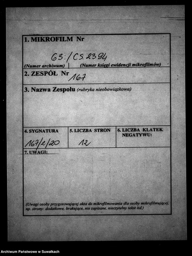 Obraz 2 z jednostki "Anneksa do Akt Zaślubionych Parafii Wigry Roku 1854."
