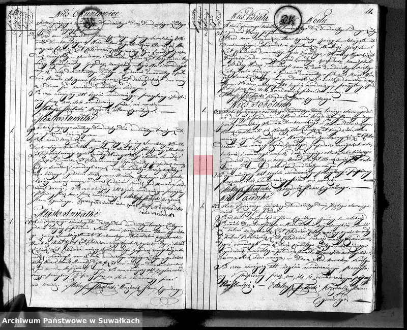 image.from.unit.number "Akta zejścia urzędnika stanu cywilnego gminy suwalskiey na rok 1820"