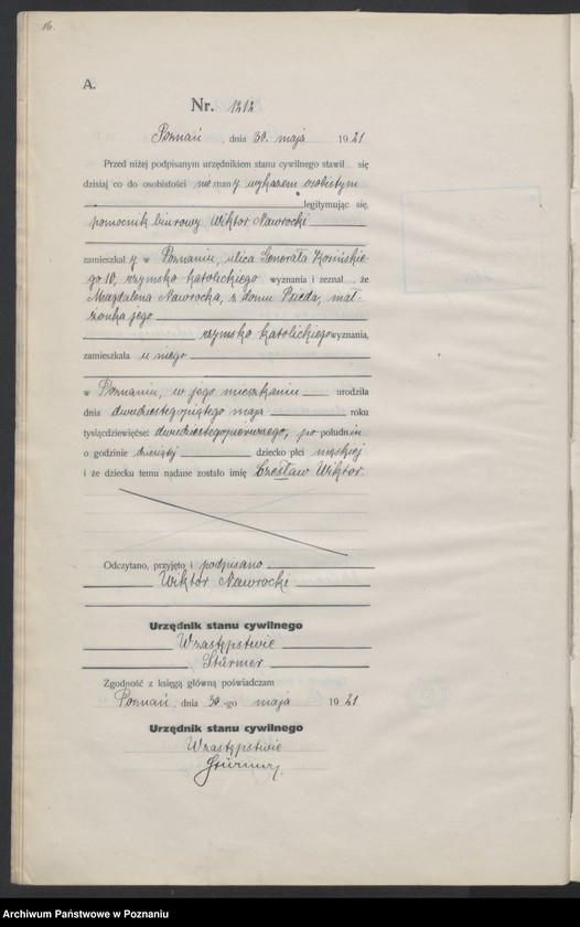 Obraz 18 z jednostki "Księga urodzeń odpis tom IV [Rejestr poboczny urodzeń]"