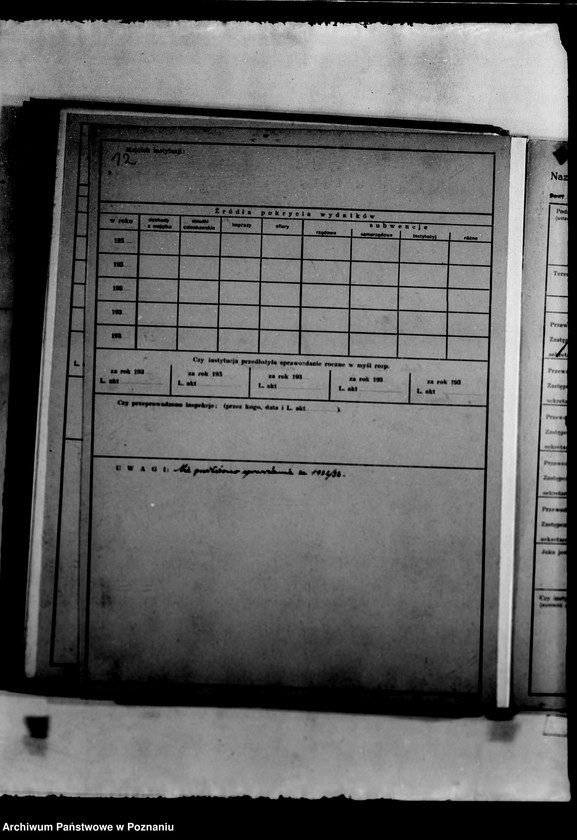 Obraz 16 z jednostki "/Kartoteka zakładów opiekuńczych/"