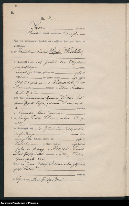 Obraz 7 z jednostki "Księga miejscowa małżeństw tom I [Rejestr główny małżeństw]"