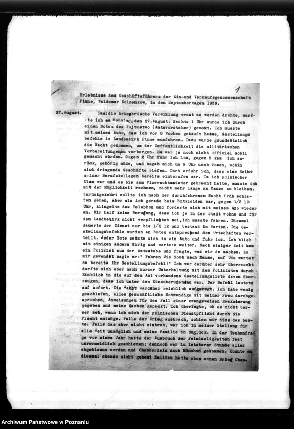 Obraz 5 z jednostki "Korespondencja prywatna dra A. Schmidta oraz wspomnienia miejscowych Niemców o wypadkach z Września 1939 roku - Herrn Dr. Schmidt"
