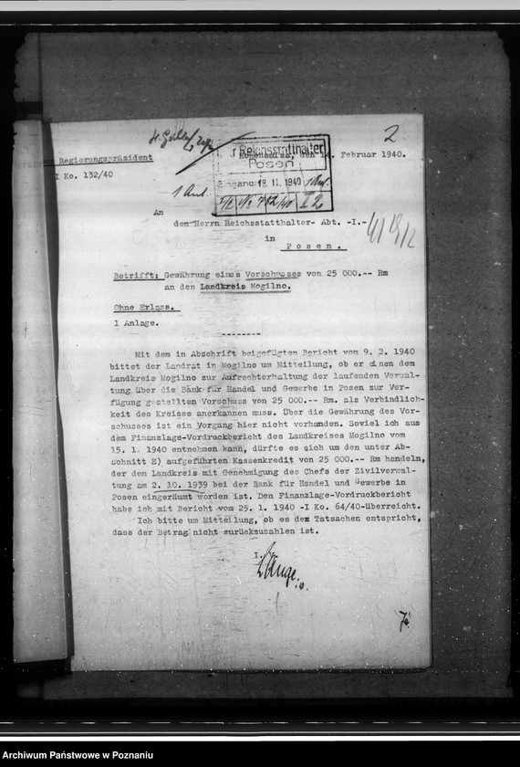 Obraz 6 z jednostki "Finanzsachen des Kreises Mogilno. Ehemaliger Johanniter Krankenhaus in Pakosch. Leistungen der Kreise an die Partei"