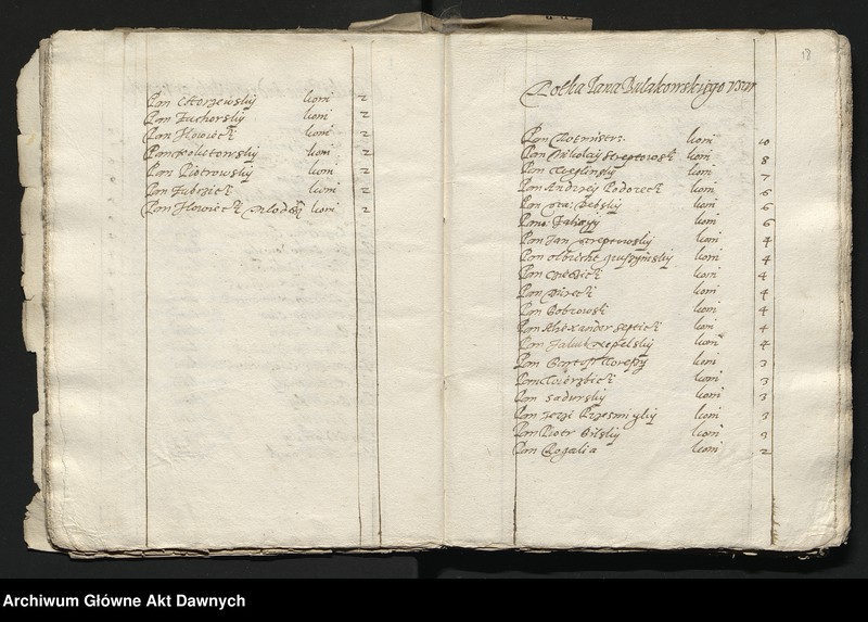 image.from.unit.number "Zbiór pism rozmaitych Wydziału Wojskowego tyczących, w. XVI - XVIII"