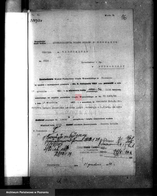 image.from.unit.number "Warsztaty firmy Smoschewor i Ska - Towarzystwo dla przemysłu kolejowego nr woj. kotła 6206"