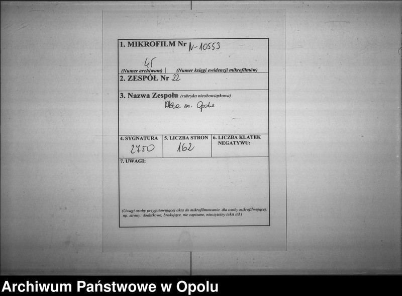 Obraz 2 z jednostki "Acta des Magistrats zu Oppeln betreffend die Legitimation unehelich erzeugter Kinder und Personen Vol. I"