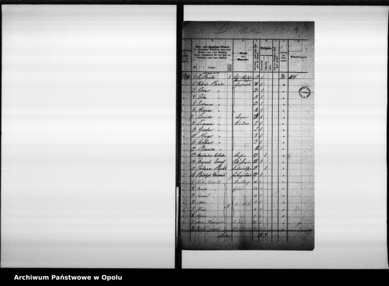 Obraz 5 z jednostki "Acta des Magistrats zu Oppeln betreffend die Aufnahme der Seelenzahl im Adalbert - Bezirk"