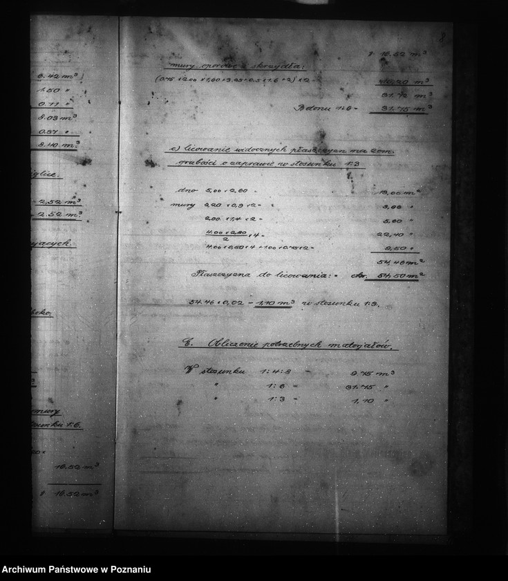 Obraz 12 z jednostki "Podkładki techniczne budowy jazów betonowych Spółki Regulacji Dojcy powiat wolsztyński"