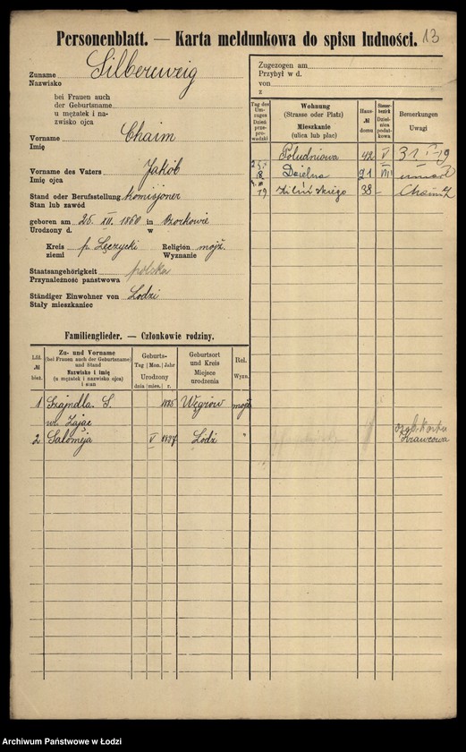 image.from.unit.number "[Spis ludności Łodzi] Zilberblatt - Zilberszpic"