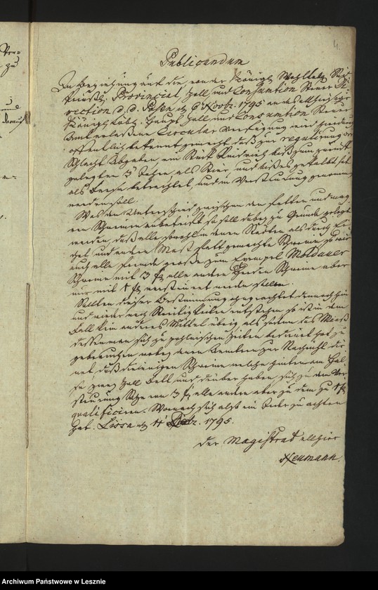 Obraz 6 z jednostki "[Akta in Bezug auf die von der Südpreussischen Provinzialzoll und Konsumtionssteuerdirektion in Posen an das allhiesige Zoll und Konsumtionssteueramt erlassene Zirkularverfügung]"