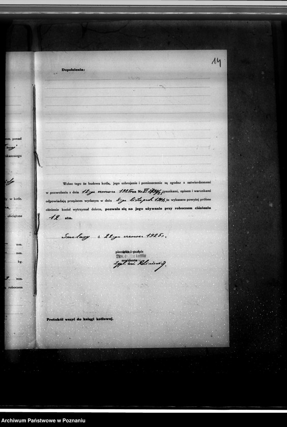 Obraz 19 z jednostki "Tartaki Spółki Lasowej w Smolarach pow. czarnkowski kocioł parowy nr woj. 2640"