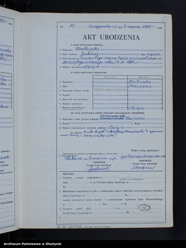 image.from.unit.number "Księga urodzeń Nr 1 - 68,1 - 80,1 - 76,1 - 79 i 1 - 77 /bez 1880,81 i 83/ /przepisana w języku polskim z oryginału niemieckiego w dniach 9.03.21.03.1957/"